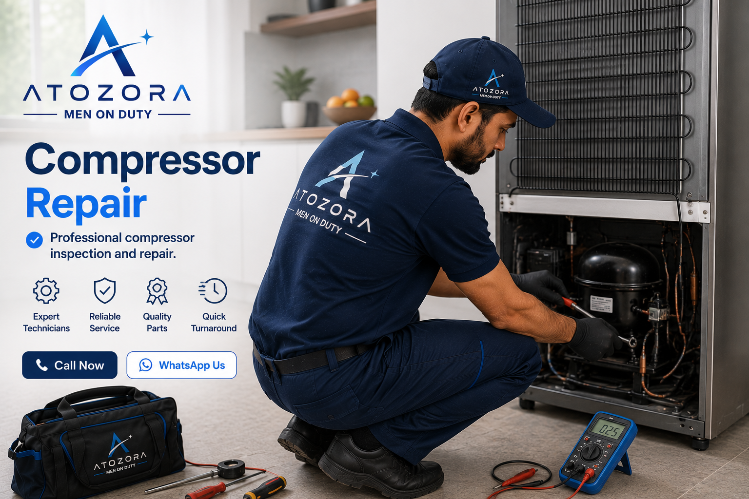 Atozora refrigerator compressor repair service
